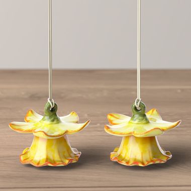 Set van 2 belletjes narcis geel - Mini Flower Bells