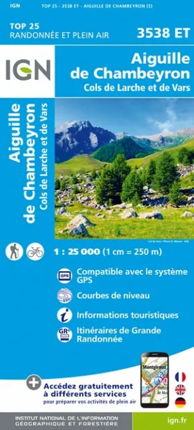 Wandelkaart - Topografische kaart 3538ET Aiguille de Chamberyron | IGN