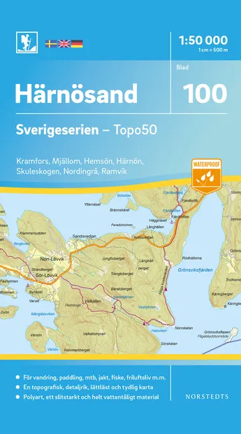 Wandelkaart - Topografische kaart 100 Sverigeserien Härnösand | Norste