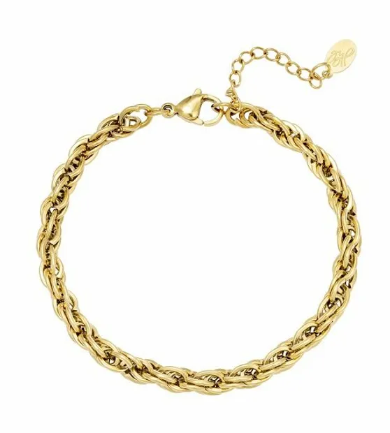 Armband twisted chain goud