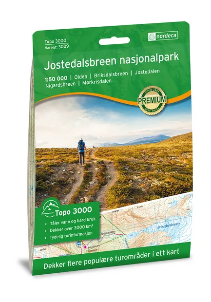 Wandelkaart 3009 Topo 3000 Jostedalsbreen | Nordeca
