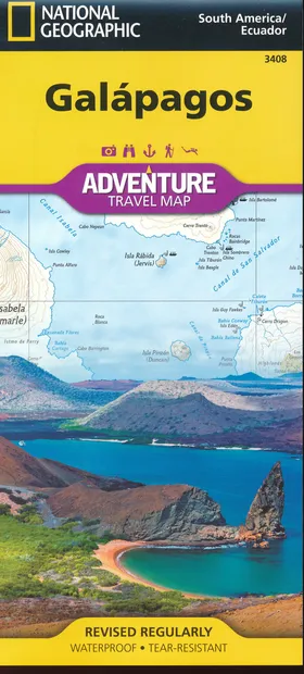Wegenkaart - landkaart 3408 Adventure Map Galapagos eilanden | Nationa