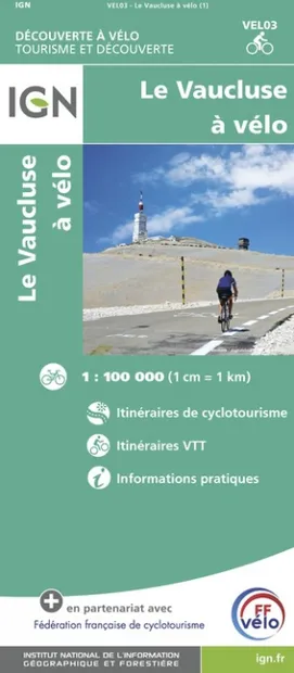 Fietskaart 3 velo Le Vaucluse a Velo | IGN - Institut Géographique Nat