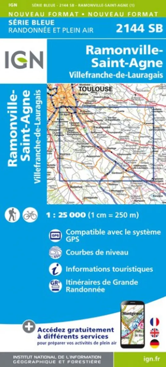 Wandelkaart - Topografische kaart 2144SB Ramonville-Saint-Agne | IGN -