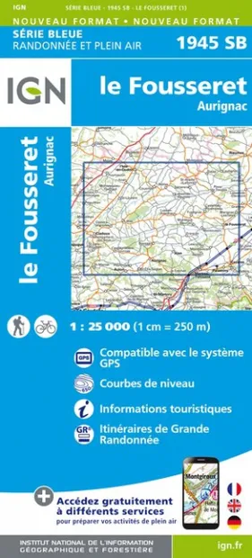 Wandelkaart - Topografische kaart 1945SB Le Fousseret - Aurignac | IGN