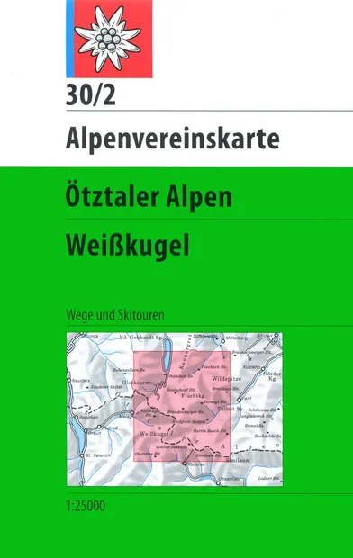 Wandelkaart 30/2 Alpenvereinskarte Ötztaler Alpen - Weißkugel | Alpenv