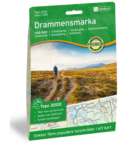 Wandelkaart 3016 Topo 3000 Drammensmarka | Nordeca