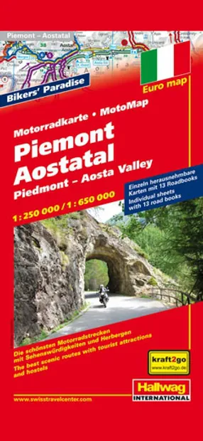 Wegenkaart - landkaart Motomap Motorkaart Piemont - Aosta - Piemonte |
