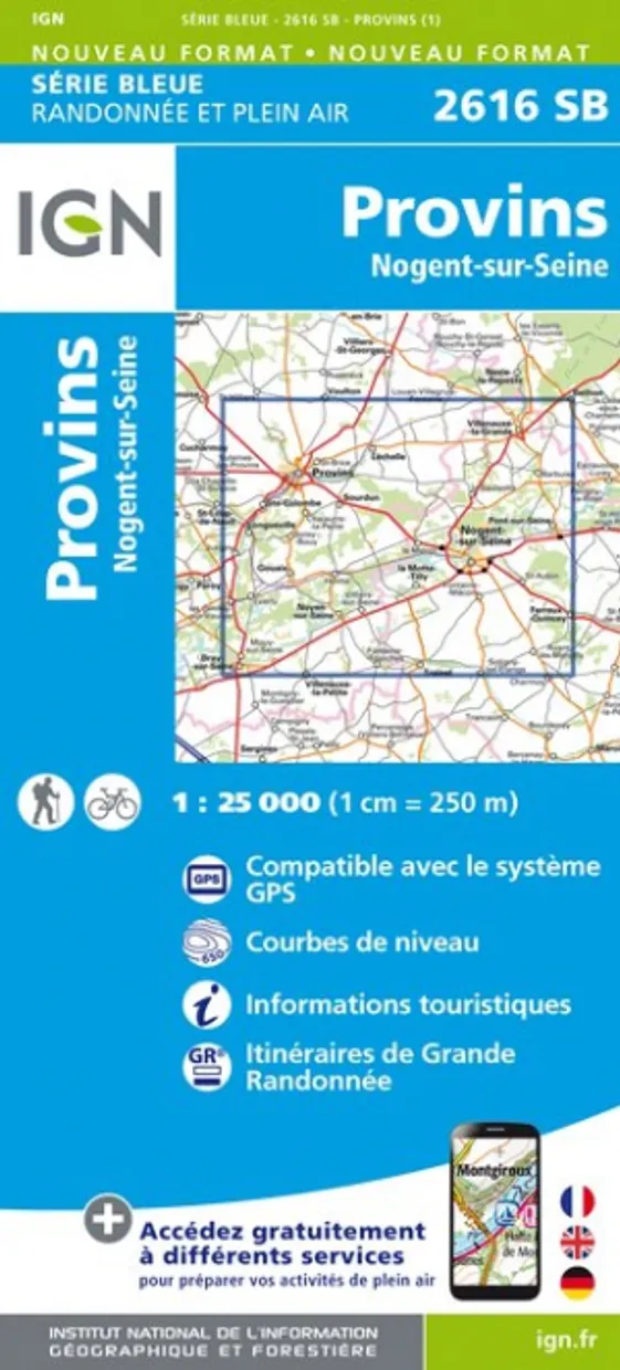 Wandelkaart - Topografische kaart 2616SB Provins | IGN - Institut Géog