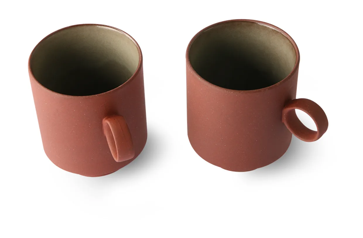 Bold & basic ceramics: coffee mug terra (set of 2)