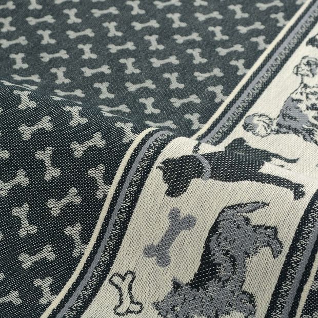 Theedoek Dogs Zwart Zwart
