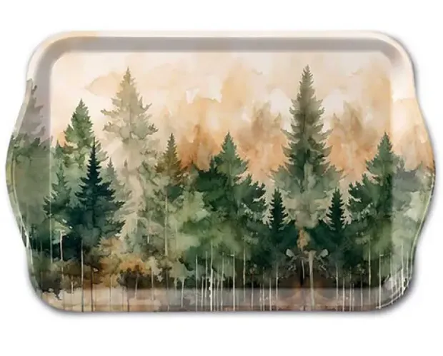 Dienblaadje 13x21cm Evergreen Trees