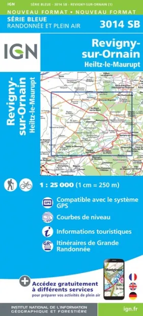 Wandelkaart - Topografische kaart 3014SB Revigny-sur-Ornain | IGN - In