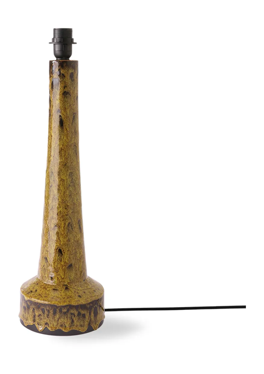 Retro stoneware lamp base mustard