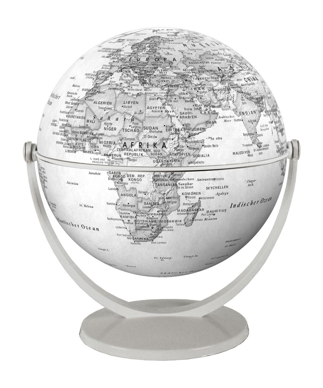 Wereldbol - Globe 75 Politiek - Grijs 15 cm | Stella Nova