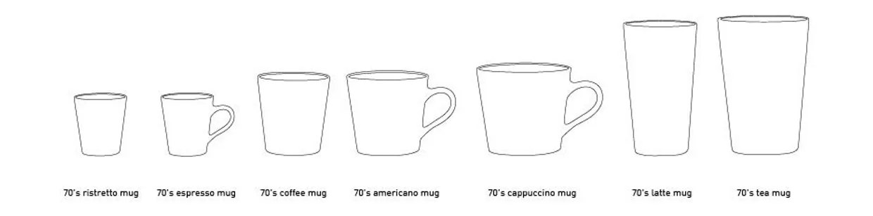 70s ceramics: ristretto mugs, aurora (set of 4)