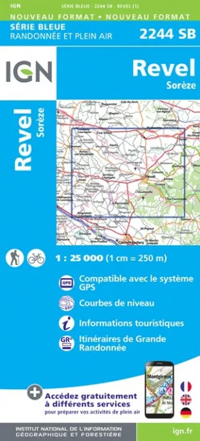 Wandelkaart - Topografische kaart 2244SB Revel, St-Félix-Lauragais, So