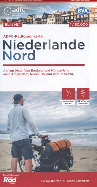 Fietskaart NL1 ADFC Radtourenkarte Niederlande Nord - Noord Nederland