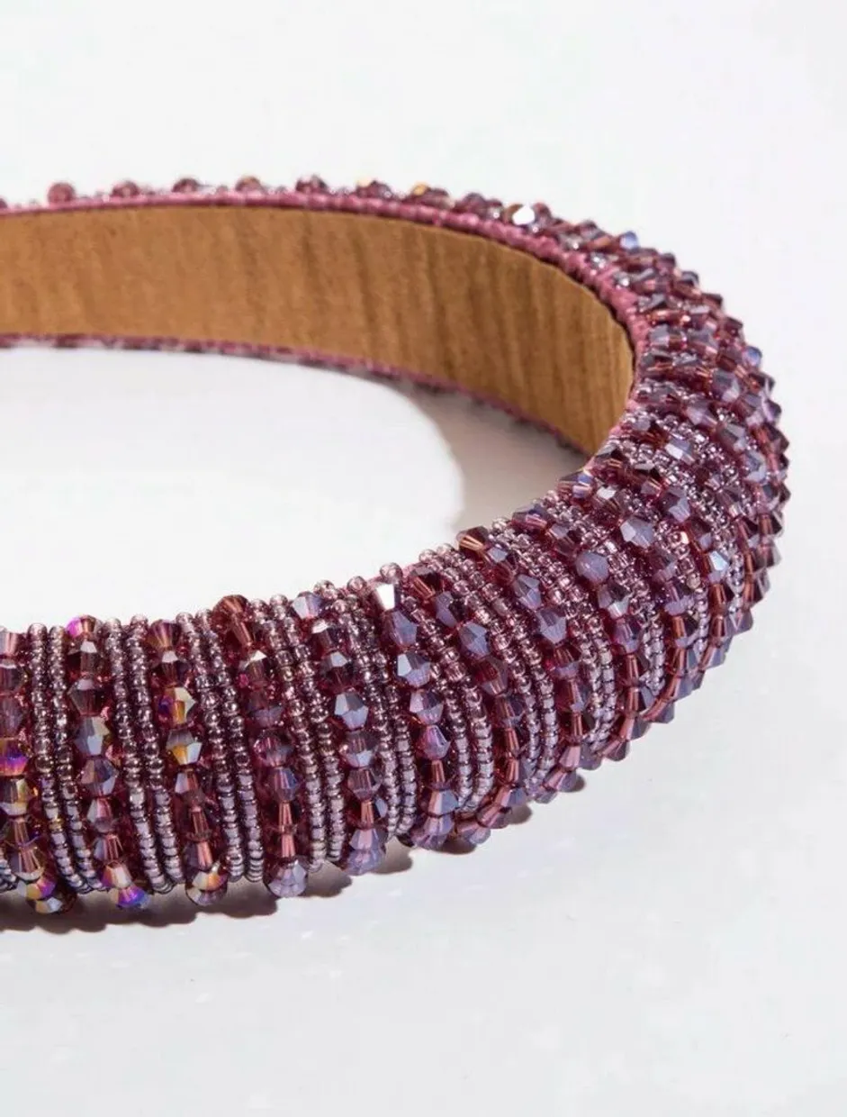 Haarband kristal kraal violet Bordeau