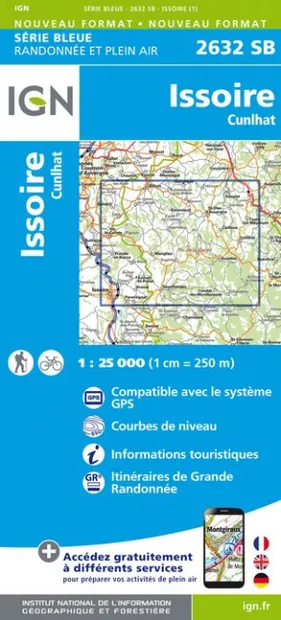 Wandelkaart - Topografische kaart 2632SB Issoire | IGN - Institut Géog