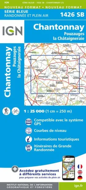 Wandelkaart - Topografische kaart 1426SB Chantonnay | IGN - Institut G