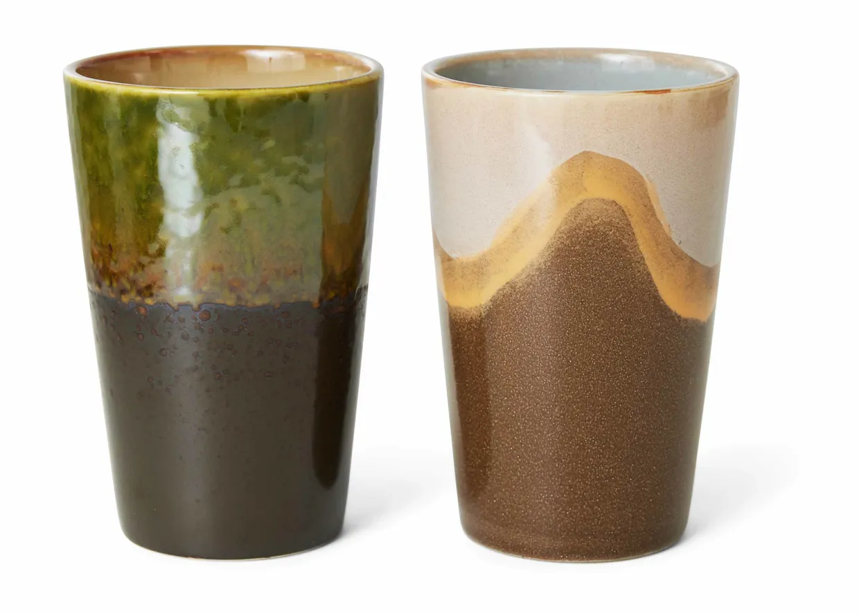 70s ceramics: tea mugs, fuse (set of 2)