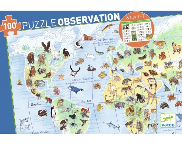 Puzzel: Observation dieren van de wereld (100)