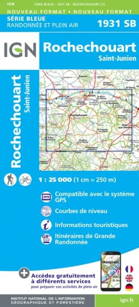 Wandelkaart - Topografische kaart 1931SB Rochechouart | IGN - Institut
