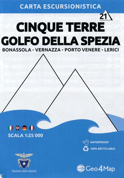 Wandelkaart 21 Cinque Terre - Golfo della Spezia | Geo4Map