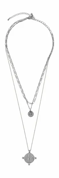 Combi necklace coin silver