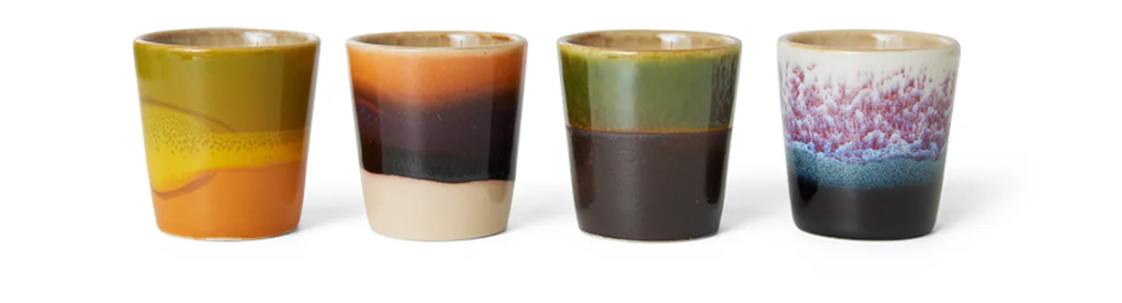 70s ceramics: egg cups, island (set of 4)