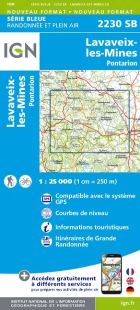 Wandelkaart - Topografische kaart 2230SB Lavaveix-les-Mines, Pontarion