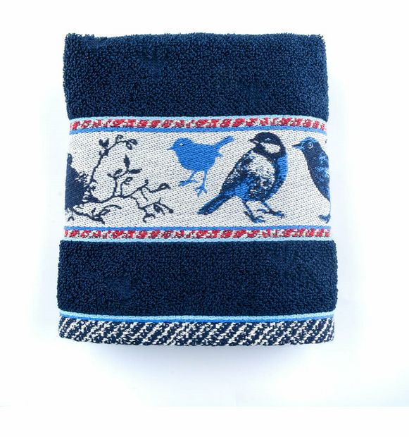 Handdoek Birds Donkerblauw Blauw