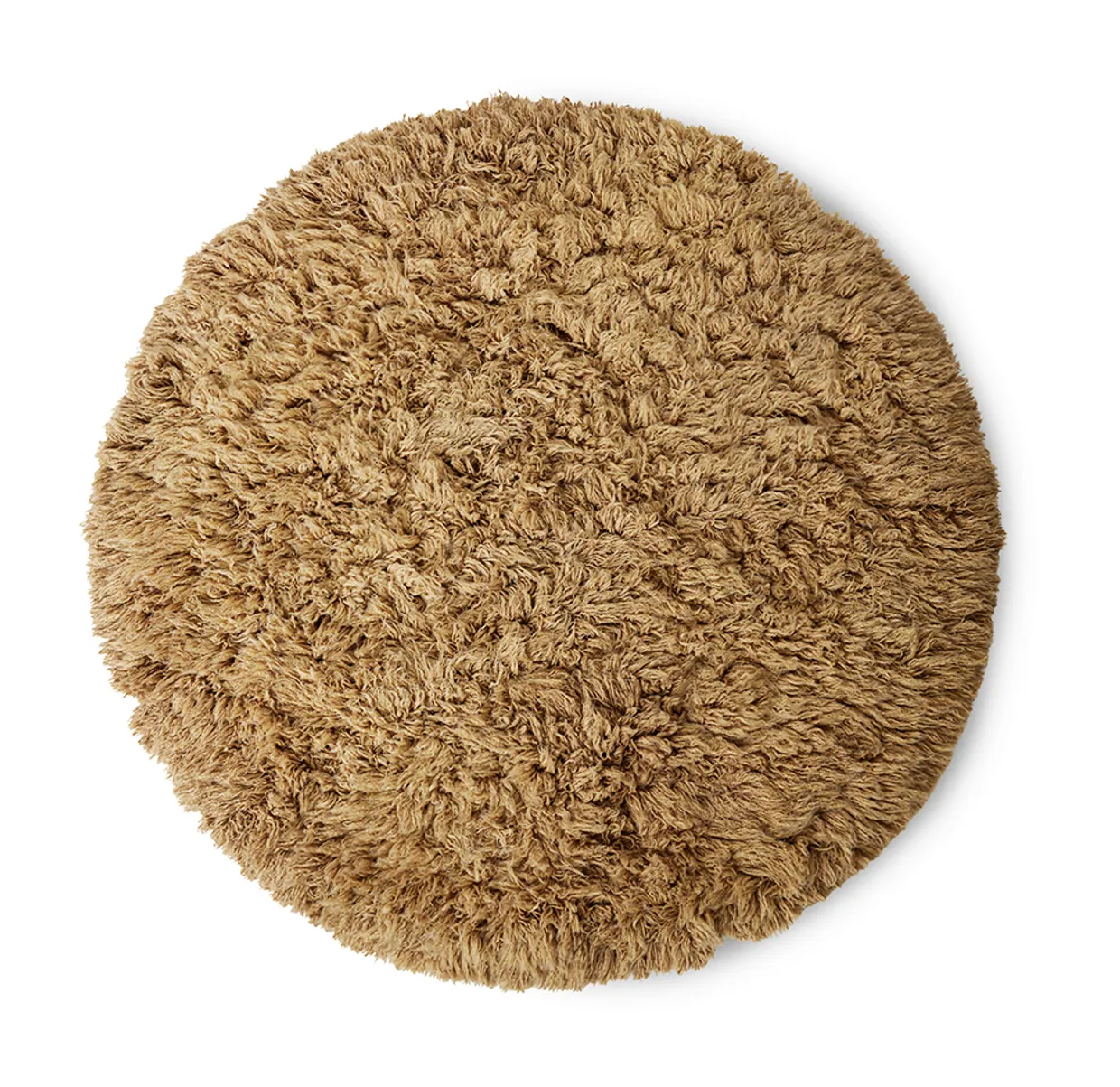 Fluffy round rug caramel (ø200)