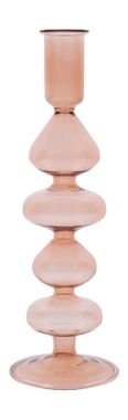 Glas candle holder coral Roze