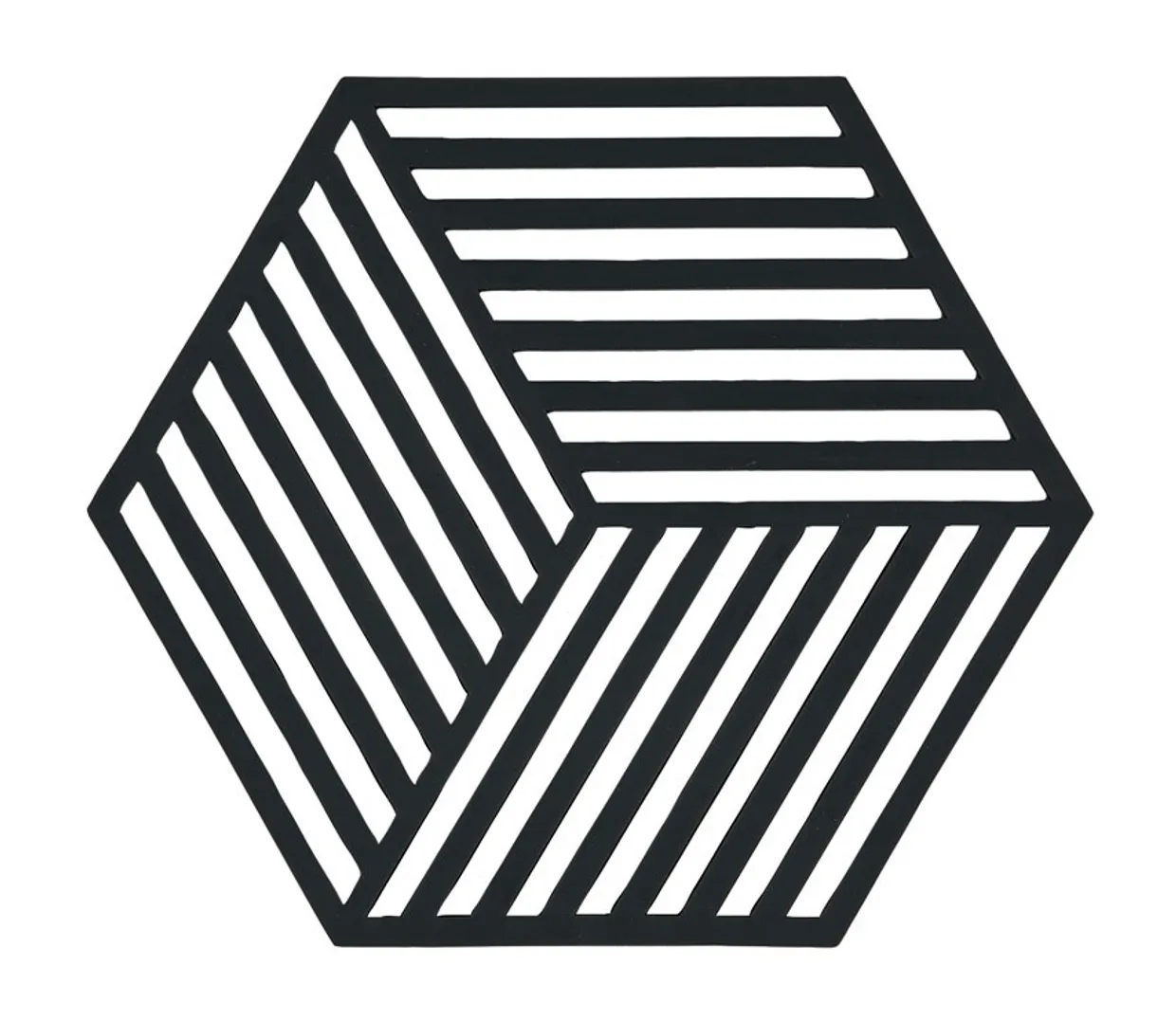 Panonderzetter Hexagon 16 cm Zwart