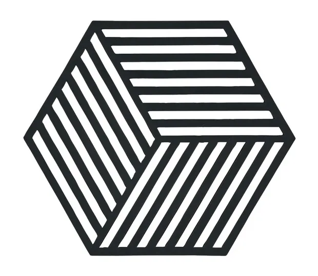 Panonderzetter Hexagon 16 cm Zwart