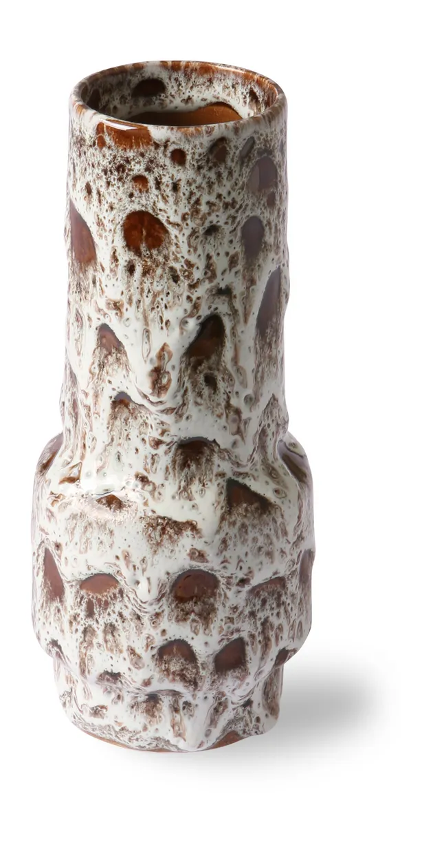 Ceramic retro vase lava white