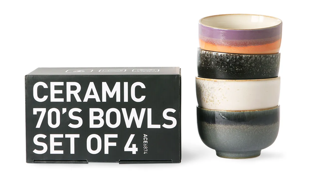 70s ceramics: noodle bowls (set of 4)