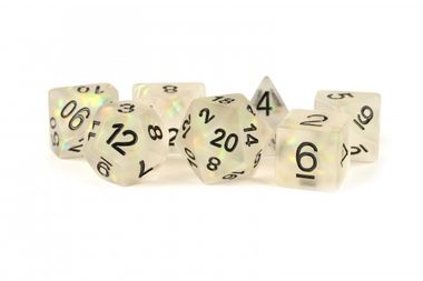 Resin Poly Dice Set: Icy Opal - Clear