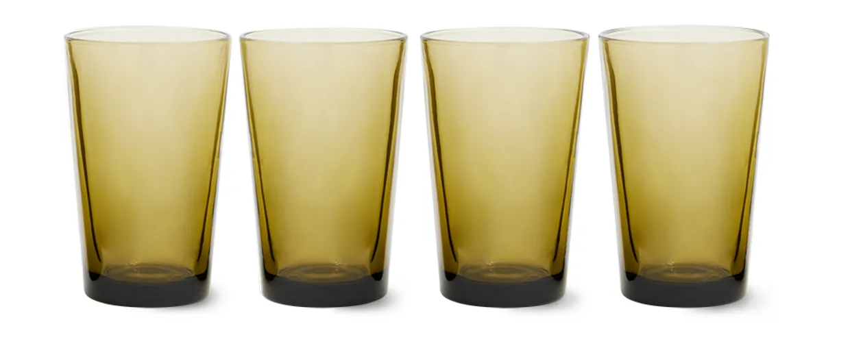 70s glassware: tea glasses mud brown (set of 4)