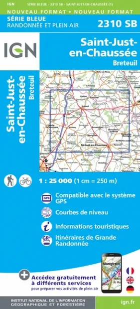 Wandelkaart - Topografische kaart 2310SB Saint-Just-en-Chaussée , Bret