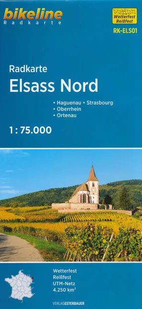 Fietskaart ELS01 Bikeline Radkarte Elsass Nord - Elzas Noord  | Esterb