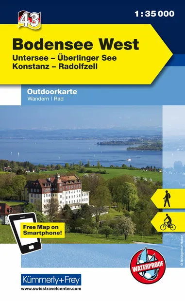 Wandelkaart 43 Outdoorkarte Bodensee West | Kümmerly & Frey