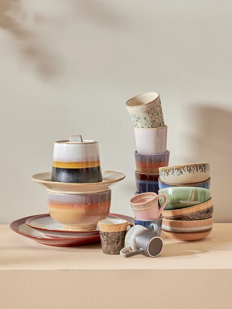 70s ceramics: coffee mugs, orion (set of 6)