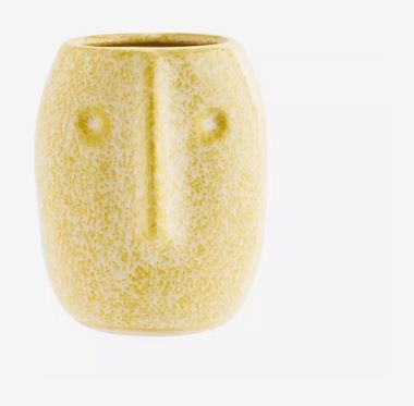Face Pot mini Ceramics softyellow
