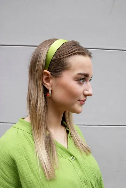 Haarband glans lime groen Groen