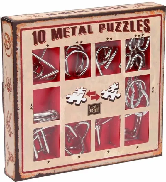 Eureka 10 Metal Puzzles Set Rood