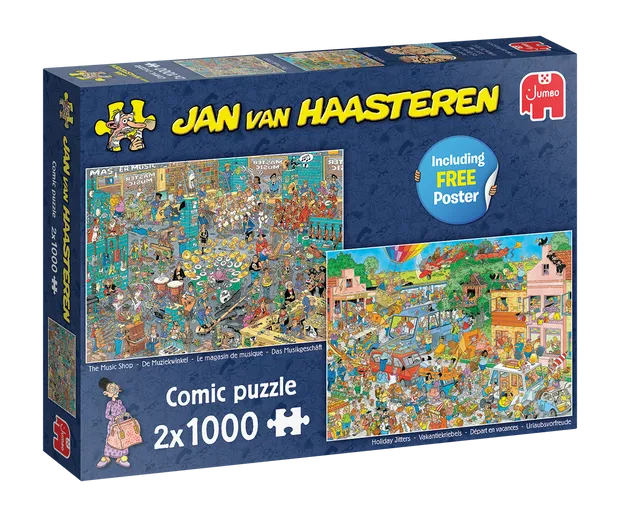 Jan van Haasteren De Muziekwinkel & Vakantiekriebels - 2x 1000 stukjes - Legpuzzel voor Volwassenen
