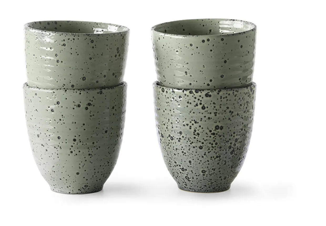 Gradient ceramics: mug green (set of 4)